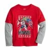 Boys 4-12 Jumping Beans® Marvel The Avengers Jersey Sleeve Fair Isle Graphic Skater Tee