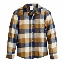 Boys 4-8 Jumping Beans® Flannel Plaid Button-Up Shirt Brown -Jumping Beans shop unnamed file 253