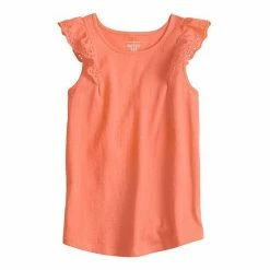 Girls 4-12 Jumping Beans® Eyelet Flutter Tee Coral -Jumping Beans shop unnamed file 2585