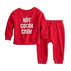 Baby Boy Jumping Beans® "Hot Cocoa Crew" Cozy Knit Graphic Tee & Jogger Pants Set