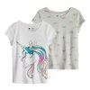 Toddler Girl Jumping Beans® Core Crewneck Tee 2-Pack White Gray
