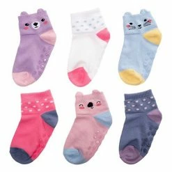 Baby / Toddler Girl Jumping BeansĀ® 6-pack Low-Cut Softest Animal Socks