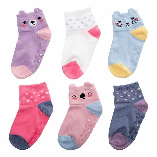 Baby / Toddler Girl Jumping Beans® 6-pack Low-Cut Softest Animal Socks 1 Baby / Toddler Girl Jumping Beans® 6-pack Low-Cut Softest Animal Socks