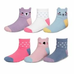 Alternative view of Baby / Toddler Girl Jumping Beans® 6-pack Low-Cut Softest Animal Socks