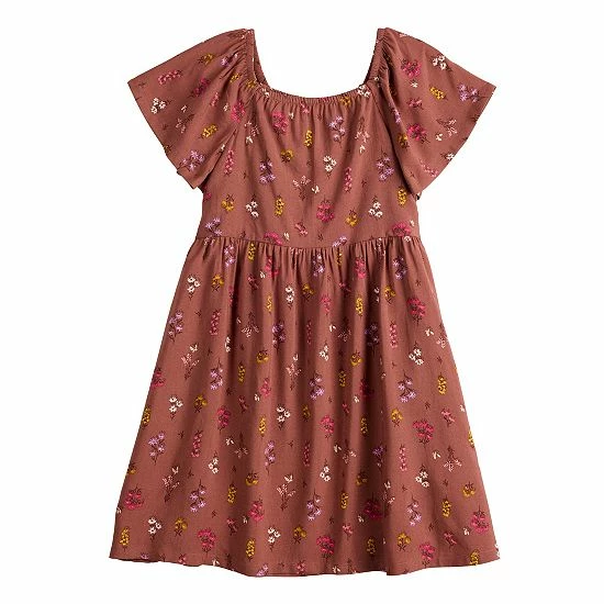 Girls 4-12 Jumping Beans® Flutter Sleeve Printed Dress Floral Rust Girls 4-12 Jumping Beans® Flutter Sleeve Printed Dress Floral Rust -Jumping Beans shop unnamed file 2804