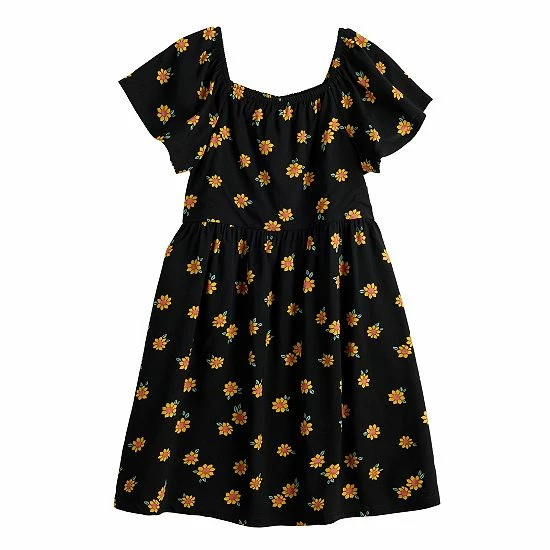 Girls 4-12 Jumping Beans® Flutter Sleeve Printed Dress Floral Rust Girls 4-12 Jumping Beans® Flutter Sleeve Printed Dress Floral Rust -Jumping Beans shop unnamed file 2806