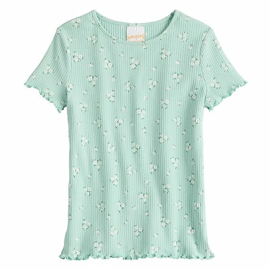 Girls 4-12 Jumping Beans® Short Sleeve Lettuce Edge Tee Aqua Ditsy Floral Girls 4-12 Jumping Beans® Short Sleeve Lettuce Edge Tee Aqua Ditsy Floral -Jumping Beans shop unnamed file 2848