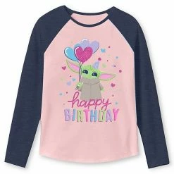 Girls 4-12 Jumping Beans® The Mandalorian Grogu Aka Baby Yoda Birthday Raglan Sleeve Graphic Tee