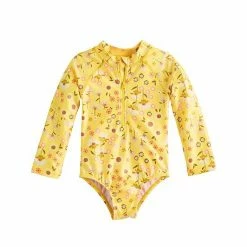 Toddler Girl Jumping Beans® Fruit Print One-Piece Long Sleeve Swimsuit Yellow Floral -Jumping Beans shop unnamed file 2971