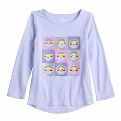 Girls 4-12 Jumping Beans® The Mandalorian Adaptive Grogu Aka Baby Yoda Long Sleeve High-Low Hem Graphic Tee
