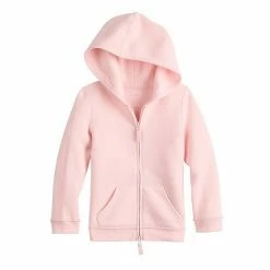 Toddler Girl Jumping Beans® Adaptive Sensory & Easy Dressing Two-Way Zip Hoodie Gray Unicorns