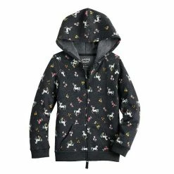 Toddler Girl Jumping Beans® Adaptive Sensory & Easy Dressing Two-Way Zip Hoodie Gray Unicorns 6 Toddler Girl Jumping Beans® Adaptive Sensory & Easy Dressing Two-Way Zip Hoodie Gray Unicorns -Jumping Beans shop unnamed file 3040