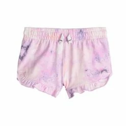Girls 4-12 Jumping BeansĀ® Ruffle Hem Pull-On Shorts Purple Tie Dye
