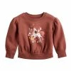 Toddler Girl Jumping Beans® Puff Sleeve Crewneck Sweatshirt Purple Leopard