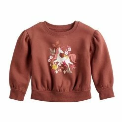 Toddler Girl Jumping Beans® Puff Sleeve Crewneck Sweatshirt Purple Leopard