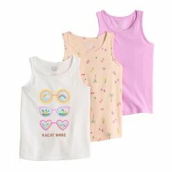 Girls 4-12 Jumping Beans® 3-Pack Racerback Tank Tops Navy Fruits