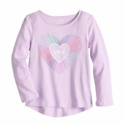 Girls 4-12 Jumping Beans® Adaptive Sensory Friendly High-Low Hem Long Sleeve Graphic Tee Gray