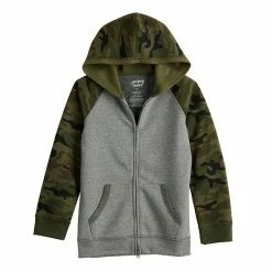 Boys 4-12 Jumping Beans® Adaptive Easy Dressing, Abdominal Access, & Sensory Friendly Raglan Hoodie