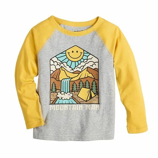 Toddler Boy Jumping Beans® Adaptive Sensory Raglan Graphic Tee Gray 1 Toddler Boy Jumping Beans® Adaptive Sensory Raglan Graphic Tee Gray