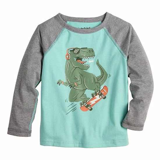 Toddler Boy Jumping Beans® Adaptive Sensory Raglan Graphic Tee Gray 4 Toddler Boy Jumping Beans® Adaptive Sensory Raglan Graphic Tee Gray - Image 4