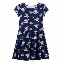 Girls 4-12 Jumping Beans® The Mandalorian Grogu Aka Baby Yoda Allover Print Skater Dress