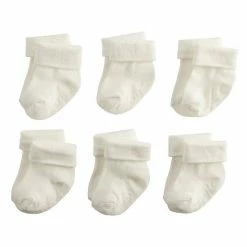 Baby / Toddler Jumping Beans® 6-Pack White Foldover Cuff Socks
