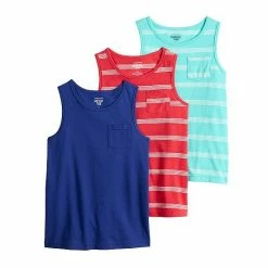 Boys 4-12 Boys 4-12 Jumping Beans® Essential Tank Top 3-Pack Teal Navy Red