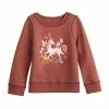 Toddler Girl Jumping Beans® Adaptive Sensory Friendly Fleece Crewneck Graphic Sweatshirt Rust