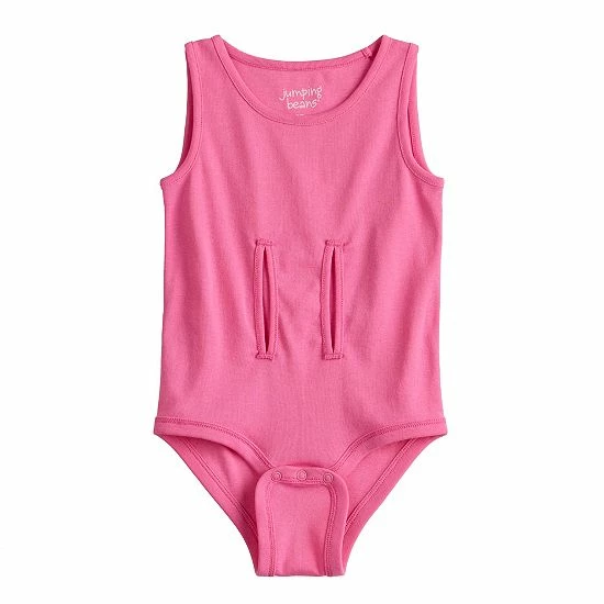 Baby Girl Jumping Beans® Adaptive Easy Dressing & Abdominal Access Sleeveless Romper Gray 5 Baby Girl Jumping Beans® Adaptive Easy Dressing & Abdominal Access Sleeveless Romper Gray - Image 5