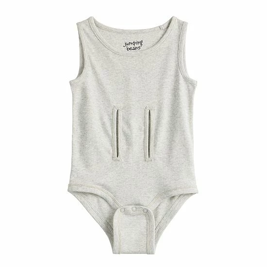 Baby Girl Jumping Beans® Adaptive Easy Dressing & Abdominal Access Sleeveless Romper Gray 7 Baby Girl Jumping Beans® Adaptive Easy Dressing & Abdominal Access Sleeveless Romper Gray - Image 7