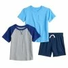Toddler Boy Jumping Beans® Essential Tees & Shorts 3-Pack Set Blue Navy Gray