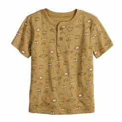 Toddler Boy Jumping Beans® Camp Print Short Sleeve Henley Tee