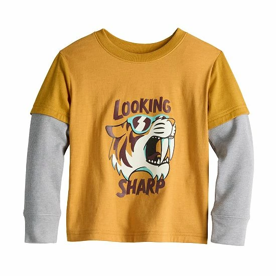 Toddler Boy Jumping Beans® Thermal Sleeve Skater Tee Burgundy Dino Skulls 3 Toddler Boy Jumping Beans® Thermal Sleeve Skater Tee Burgundy Dino Skulls - Image 3