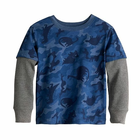 Toddler Boy Jumping Beans® Thermal Sleeve Skater Tee Burgundy Dino Skulls 5 Toddler Boy Jumping Beans® Thermal Sleeve Skater Tee Burgundy Dino Skulls - Image 5