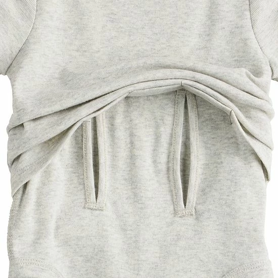 Baby Girl Jumping Beans® Adaptive Double-Layer Bodysuit Gray 3 Baby Girl Jumping Beans® Adaptive Double-Layer Bodysuit Gray - Image 3