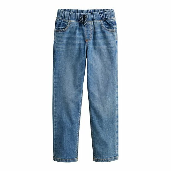 Boys 4-12 Jumping Beans® Pull On Denim Pants In Regular, Slim & Husky Dark Wash Solid 3 Boys 4-12 Jumping Beans® Pull On Denim Pants In Regular, Slim & Husky Dark Wash Solid - Image 3