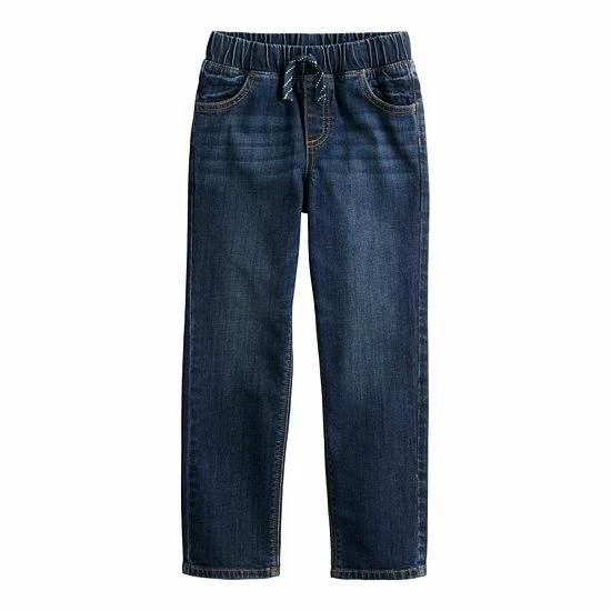 Boys 4-12 Jumping Beans® Pull On Denim Pants In Regular, Slim & Husky Dark Wash Solid 6 Boys 4-12 Jumping Beans® Pull On Denim Pants In Regular, Slim & Husky Dark Wash Solid - Image 6