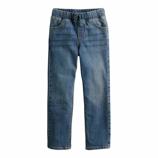 Boys 4-12 Jumping Beans® Pull On Denim Pants In Regular, Slim & Husky Dark Wash Solid 7 Boys 4-12 Jumping Beans® Pull On Denim Pants In Regular, Slim & Husky Dark Wash Solid - Image 7