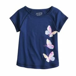 Girls 4-12 Jumping Beans® Adaptive Sensory & Abdominal Access Graphic Tee Butterfly Navy -Jumping Beans shop unnamed file 3642