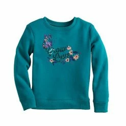 Girls 4-12 Jumping Beans® Fleece Crewneck Graphic Pullover Sweatshirt Pink