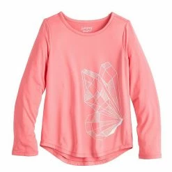 Girls 4-12 Jumping Beans® Adaptive Easy Dressing & Abdominal Access Long Sleeve Active Tee Navy Unicorn