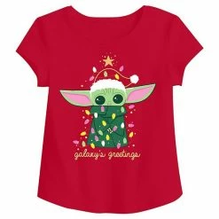 Toddler Girl Jumping Beans® The Mandalorian Grogu Aka Baby Yoda "Galaxy's Greetings" Holiday Graphic Tee
