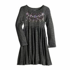 Girls 4-12 Jumping Beans® Skater Dress Gray Fairisle -Jumping Beans shop unnamed file 378