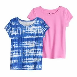 Toddler Girl Jumping Beans® Tie Dye & Solid Core Tees 2-Pack Pink Tie Dye -Jumping Beans shop unnamed file 3786