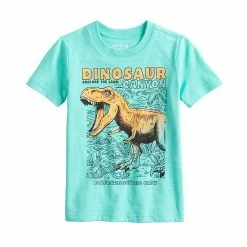 Toddler Boy Jumping Beans® Adaptive Sensory Seated Comfort Abdominal Access Easy Dressing Double-Layer Tee Teal Dino -Jumping Beans shop unnamed file 3917