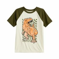 Boys 4-12 Jumping Beans® Short Raglan Sleeve Dino Active Graphic Tee