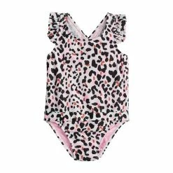 Toddler Girl Jumping Beans® Adaptive Easy Dressing One-Piece Swimsuit Multi Color