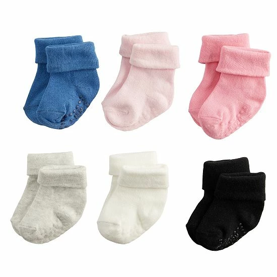 Baby / Toddler Girl Jumping Beans® 6-Pack Foldover Cuff Solid Color Socks 1 Baby / Toddler Girl Jumping Beans® 6-Pack Foldover Cuff Solid Color Socks