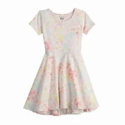 Toddler Girl Jumping Beans® Adaptive Sensory & Abdominal Access High-Low Skater Dress Mult Hearts Navy