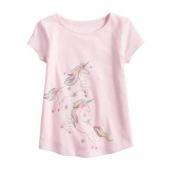 Toddler Girl Jumping Beans® Physical Adaptive Double-Layer Tee Unicorn Pink -Jumping Beans shop unnamed file 4108
